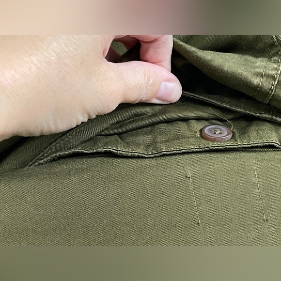 CECE by CYNTHIA STEFFE ARMY GREEN HOODED ANORAK W/ BUTTERFLY EMBROIDERY Sz 14 - Picture 8 of 8